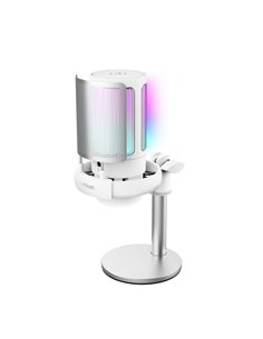 Trust GXT 238W Auron Microfono de Estudio - Câble USB-C 1.8m - Adapatador USB-À - Filtro Antipop de Rejilla - Iluminacion RGB - 