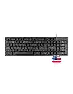 Tacens Anima AK02 Clavier Completo - Câble 1.3m - Disposicion Inglesa QWERTY US - Teclas Silenciosas de Perfil Bajo - Accesos Di