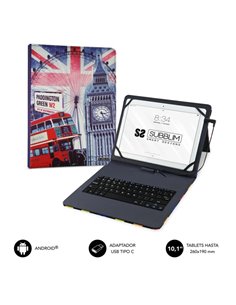 Subblim Keytab Pro USB - Clavier Avec Housse Universal Pour Tablets - Comodidad et Flexibilidad al Escribir - Angulo Idéal Pour 