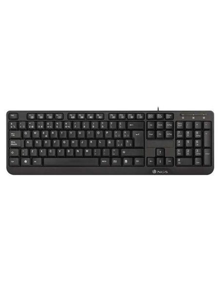 NGS Clavier Avec 12 Teclas Multimedia - Câble de 1.4m - QWERTY Italiano - Couleur Noir