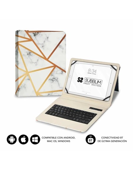Subblim Keytab Pro Bluetooth Housse universal 9-10.1" - Design ultradelgado - Support Réglable - Système magnético - Résistant e