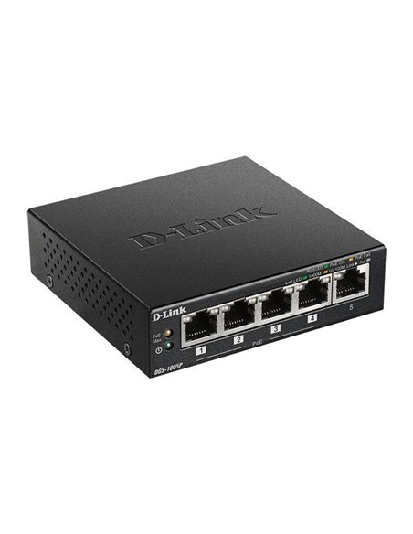 D-Link Switch 5 Puertos Gigabit 10/100/1000 Mbps - PoE+