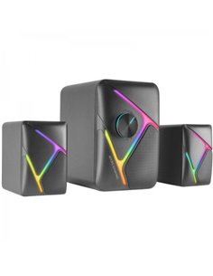 Mars Gaming MS-H21 Haut-parleur Gaming - Sonido 2.1 35W - Drivers 3D Surround - Iluminacion RGB - Control Avant - Conexion Plug 