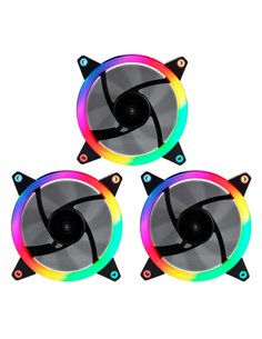 Unykach Candy 30 Pack de 3 Ventiladores 120mm Avec Iluminacion ARGB - Vitesse Max. 1500rpm - Controladora et Mando à Distancia -