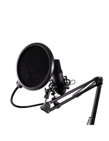 Coolbox Coolcaster Microfono USB Cardioide de Brazo Extensible Pour Streaming - Parabrisas et Filtro POP - Tripode - Couleur Noi