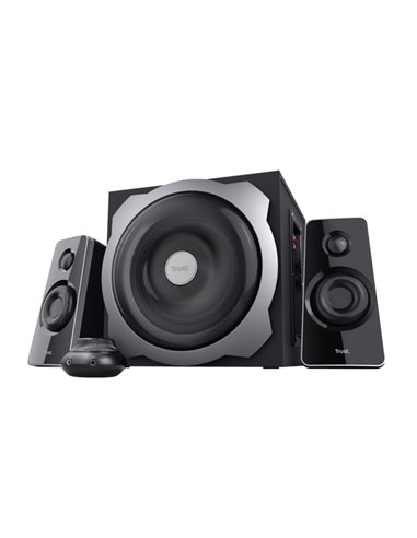 Trust Tytan Juego de Altavoces 2.1 USB 120W - Subwoofer de Bois - Mando à Distancia - Entrée Jack 3.5mm - Couleur Noir