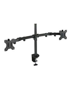 Tooq Support de Mesa Avec Brazos Articulados Pour 2 Monitores de 13"-32" - Giratorio e Inclinable - Gestion de Cables - Peso Max
