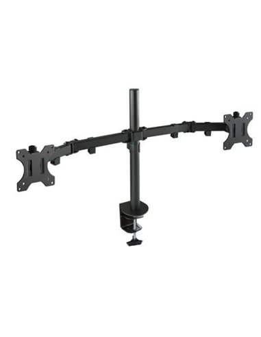 Tooq Support de Mesa Avec Brazos Articulados Pour 2 Monitores de 13"-32" - Giratorio e Inclinable - Gestion de Cables - Peso Max