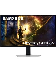 Samsung Odyssey G6 Monitor 27" OLED QHD 240Hz FreeSync et G-SYNC - Respuesta 1ms - Réglable en Altura e Inclinable - Angulo de V