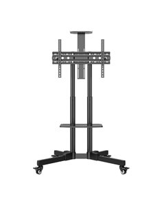 Unykach Support de Suelo Avec Ruedas Pour Pantallas 32"-75" - Bloqueo de Ruedas - Dos Bandejas - Peso Max 45Kg - VESA 600X400mm 