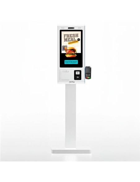 AVPos Kiosko Autoservicio Suelo FK27 - 27 Pulgadas Tactil - I5 10th - 8GB Memoria - SSD 256GB - Scanner 2D - Imprimante Termica 