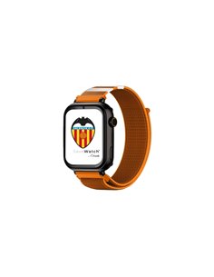 Savefamily Reloj Intelligente Smartwatch Infantil Savewatch Plus Edicion Valencia C.F. Avec GPS et Llamada - Correa Tela Orange