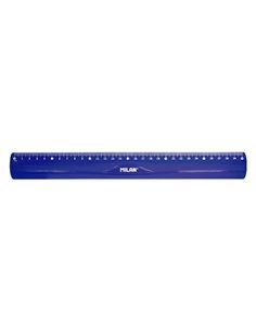 Milan Règle Flexible et Résistant - Longueur 30cm - Couleur Bleu Translucido