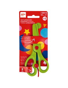 Apli Kids Tijera Preescolar Ergonomica 13cm - Muelle Pour Apertura Facile - Feuilles de Plastico - Pointe Redondeada - Idéal Pou