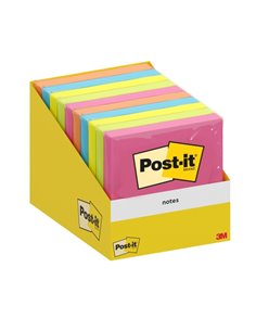 Post-It Pack de 10 Blocs de 100 Notas Adhesivas Reposicionables - Forma Cuadrada - 76x76mm - Couleurs assorties