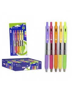Bismark Pack de 5 Boligrafos Retractiles Encre Gel - Pointe 1.0mm - Escritura Doux - Couleurs Neon Assortis