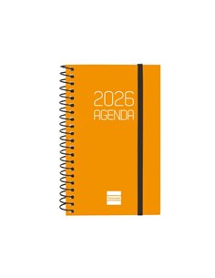 Finocam Opaque Agenda de Spirale - Annuel 2026 - Couvercle Légère - Fermeture Avec Goma Élastique - Format E3 - 85x14x127mm - Se