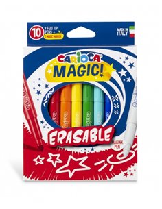 Carioca Magic Markers Pack de 10 Feutres Magicos Erasable - Encre Magica Cambia de Couleur - Comprend Feutre Magink Pour Borrar 