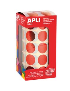 Apli Gomets Redondos Ø 20mm Rouge Métallisé - 59 Feuilles Pretroqueladas - 1770 Gomets Par Rollo - Idéal Pour Actividades Creati