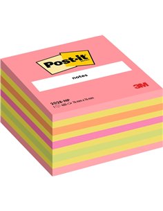 Post-It Cubo de 450 Notas Adhesivas Reposicionables - Forma Cuadrada - 76x76mm - Couleurs assorties