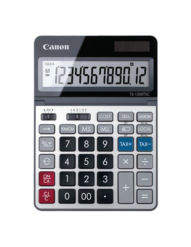 Canon TS-1200TSC Calculadora de Sobremesa Avec Écran LCD Réglable de 12 Digitos - Realiza Calculos de Costos, Precios de Venta e