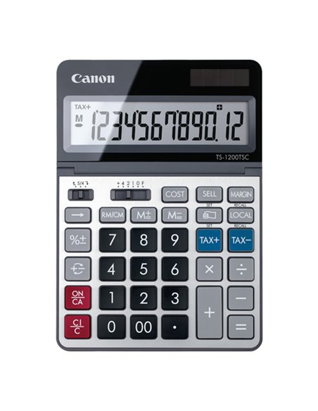 Canon TS-1200TSC Calculadora de Sobremesa Avec Écran LCD Réglable de 12 Digitos - Realiza Calculos de Costos, Precios de Venta e