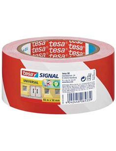 Tesa Ruban Adhesiva de Señalizacion 50mm x 66m - Idéal Pour Señalizar Obstaculos Permanentes - Adhésif Sans disolventes - Couleu