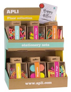 Apli Fluor Collection Présentoir de Productos Basicos - Couleurs assorties Fluor - Design Moderno - Comprend Push Pins, Gomas El