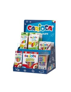 Carioca Présentoir Lapices de Couleurs Comprend 12 Tita Box 12uds, 12 Tita Triangular Box 24uds, 4 Maxi Wax Crayons 24uds, 12 Pa