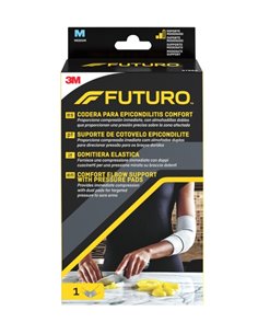 Futuro Comfort Codera Pour Epicondilitis - Taille M (25.4 - 27.9cm) - Respirant - Élastique - Anatomico - Couleur Gris