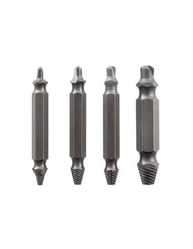Innovagoods Brocas Pour Extraer Tornillos - Acier Templado Endurecido - 4 Piezas - Universal - Couleur Gris