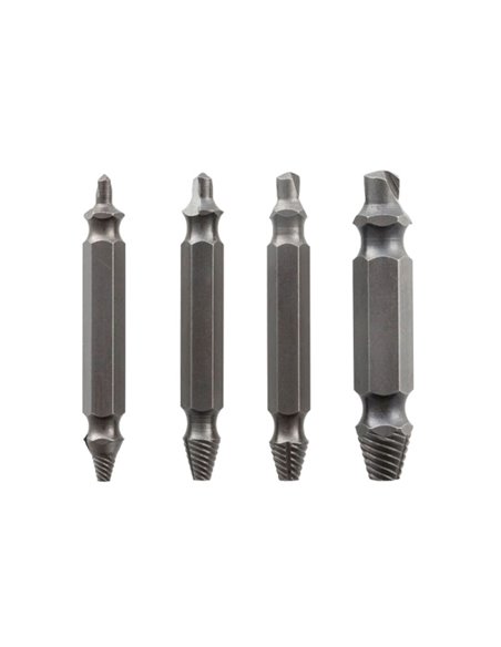 Innovagoods Brocas Pour Extraer Tornillos - Acier Templado Endurecido - 4 Piezas - Universal - Couleur Gris
