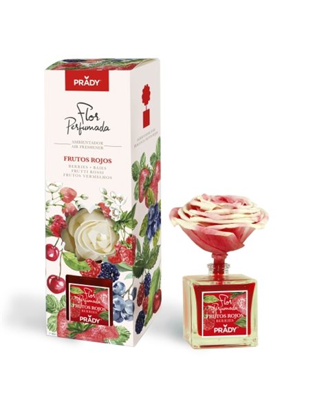 Prady Ambientador Flor Perfumada Frutos Rojos - Flacon de Cristal 90ml