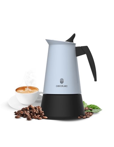 Cecotec Piccolina 900 Cafetera Italiana Pour 9 Tazas - Acier Inoxydable - Adaptée Pour Gas, Electrica et Vitro - Junta Hermétiqu
