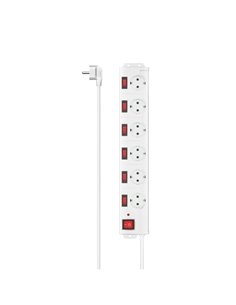 Hama Regleta Alimentation Avec 6 Tomas - Potencia Maxima 3680W - Câble 1.4m - Voltaje 250V - Interruptor Général e Individuales 