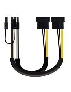 Nanocable Câble de Alimentation Pour Carte Grafica 2x Molex 4pin Mâle à PCI-E Molex 6+2pin Mâle 0.20m