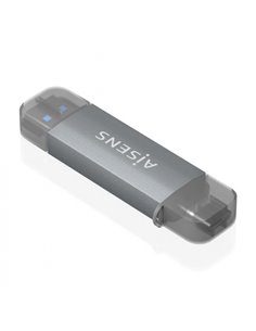 Aisens Lector de Tarjetas USB-C et USB-À - Compatible Avec SD, Micro SD, MMC, RS-MMC - Supporte USB 3.1 Gen1 - Compatible Avec W