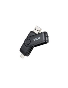 Tooq Lector de Tarjetas USB-C et USB-À - Compatible Avec SD, Micro SD et TF - Couleur Noir