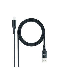 Nanocable Câble Lightning À USB À/M - Mallado - 1m - Couleur Noir