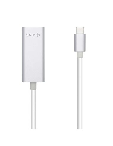 Aisens Conversor USB3.1 Gen1 USB-C à Ethernet Gigabit 10/100/1000 Mbps - 15cm - Couleur Argent