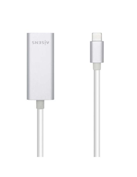 Aisens Conversor USB3.1 Gen1 USB-C à Ethernet Gigabit 10/100/1000 Mbps - 15cm - Couleur Argent