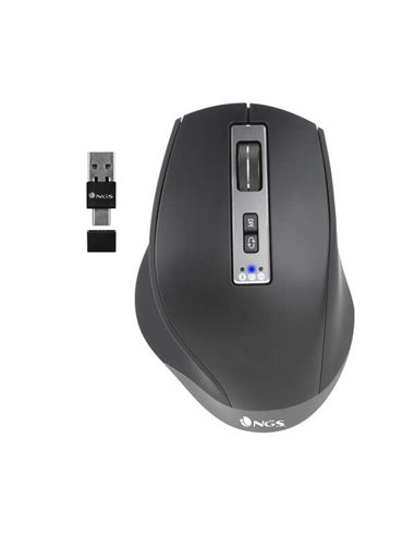 NGS Blur-RB Souris Inalambrico Multidispositivo Bluetooth USB 3200dpi - 5 Botones - Usage Diestro - Batterie Rechargeable