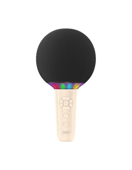XO BE50 Microfono Inalambrico - Karaoke - 5W - Bluetooth 5.3 - Iluminacion LED - Autonomie Máxima 3h - Couleur Beige