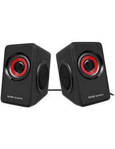 Mars Gaming MS1 Altavoces 2.0 10W USB, Jack 3.5mm - 6 Drivers de Sonido: 2 Activos et 4 Pasivos - Control de Volume