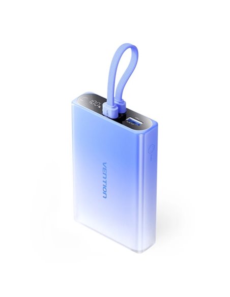 Vention Powerbank de 10000mAh - Potencia de Sortie Jusqu'à 22.5W - USB-À - USB-C - Écran - Linterna LED Integrada - Adapté Pour 