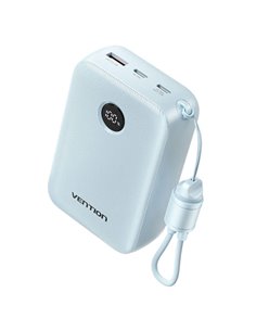 Vention Powerbank de 20000mAh - Potencia de Sortie Jusqu'à 22.5W - USB-À - USB-C - Écran LED - Câble USB-C de 17cm - Adapté Pour