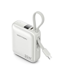 Vention Mini Powerbank de 10000mAh - Potencia de Sortie Jusqu'à 35W - Câble USB-C Intégré - Power Delivery - Tecnologia PPS - Co