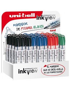 Uni-ball Inkview PWB-202 Présentoir de 36 Marcadores de Tableau Blanca - Pointe Conica 1.8-2.2mm - Zona Transparent Pour Nivel d