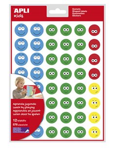 Apli Gomets Face Feliz Ii - 576 Gomets Par Sac - 4 Estilos de Face Diferentes - Motivan et Premian à les Niños - Enseñan à Expre