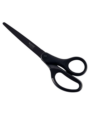 Leitz Quality Ciseaux de Acier Inoxydable 18cm - Revestimiento de Titanio - Antiadherentes - Agarre Ergonomique - Couleur Noir